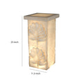 Polyresin Pedestal With Embossed Leaf Design, Cream Cream Polyresin