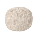 Knited Pouf Beige Cotton
