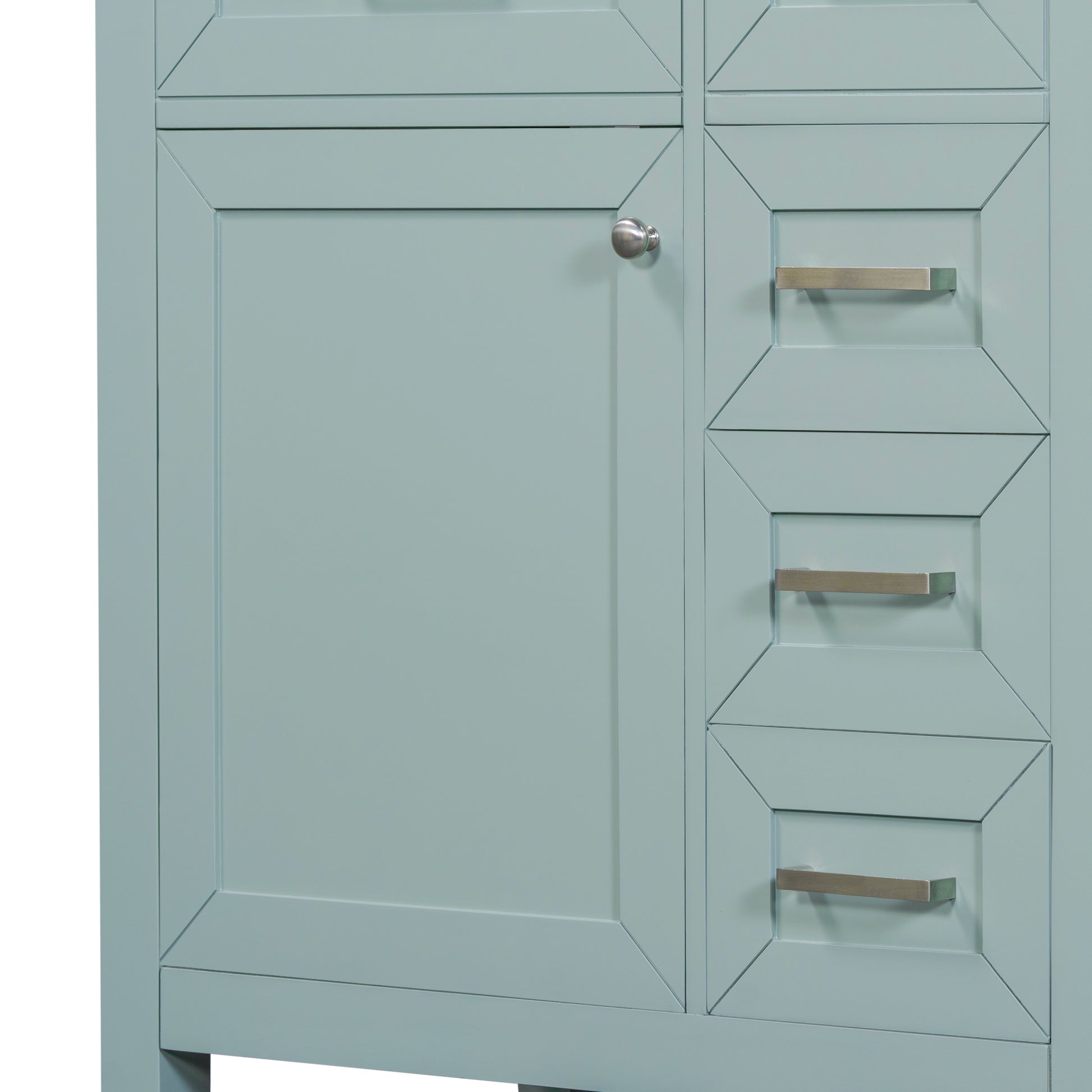 30" Bathroom Vanity With Sink Combo, Green Bathroom Cabinet With Drawers, Solid Frame And Mdf Board Old Sku:N725S999222F Green Solid Wood Mdf