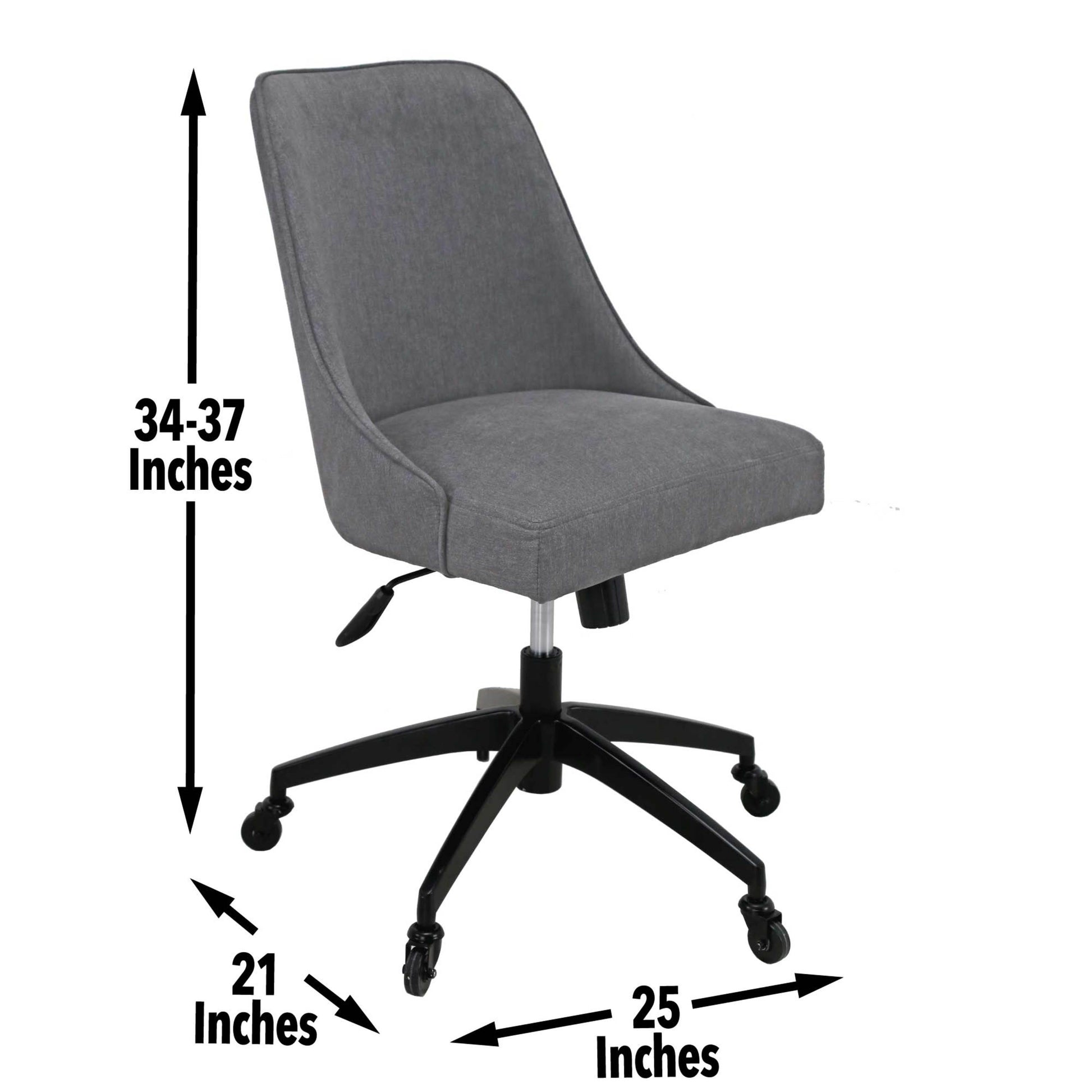 Kinsley Swivel Upholstered Desk Chair Dark Gray Dark Gray Fabric