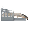 Wooden Twin Size Daybed With Twin Size Trundle, Extendable Daybed With Two Storage Drawers,Gray Expected Arrival Time:9.12 Twin Gray Wood
