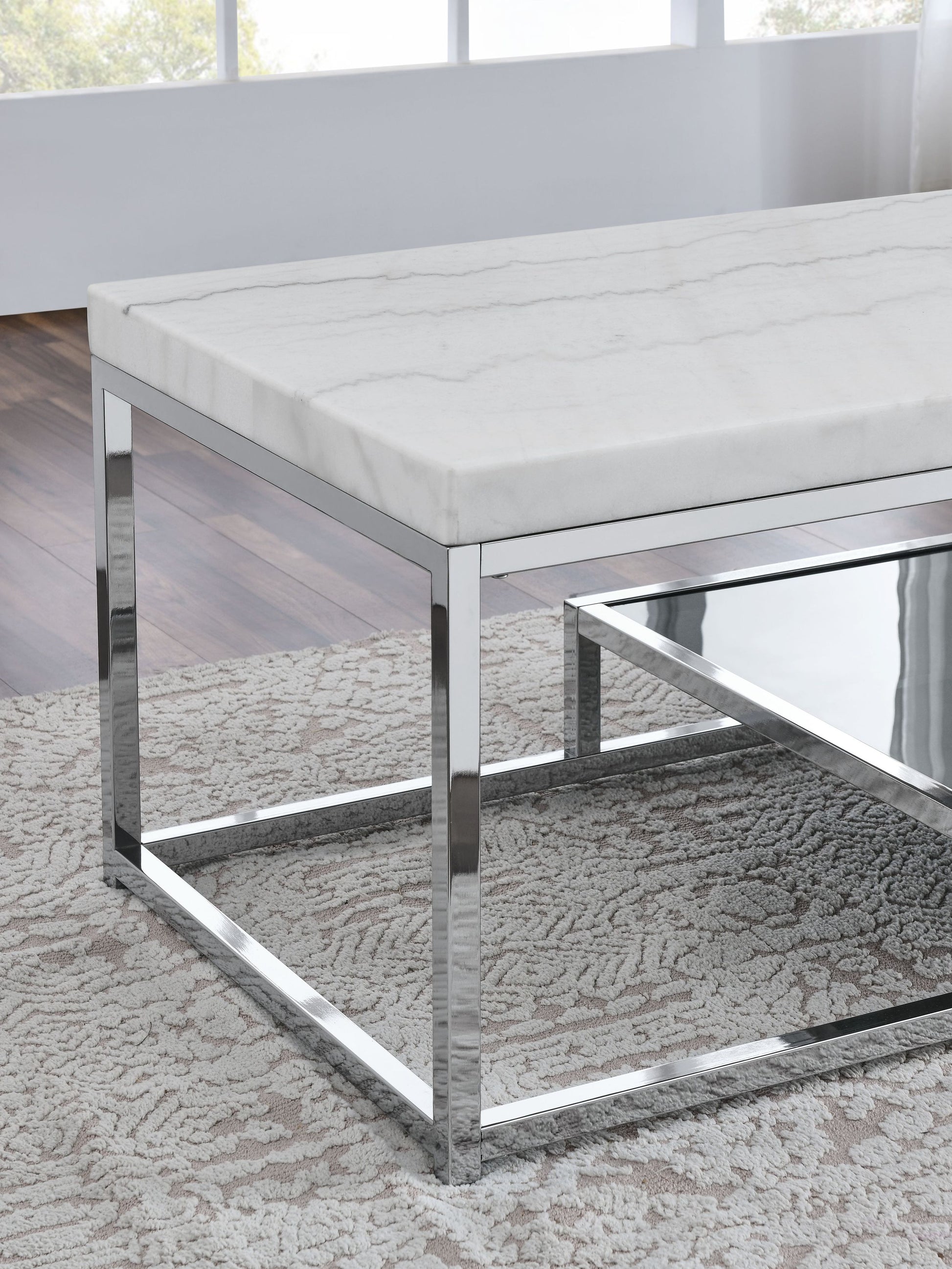 Aston White Marble Top End Table White White Marble