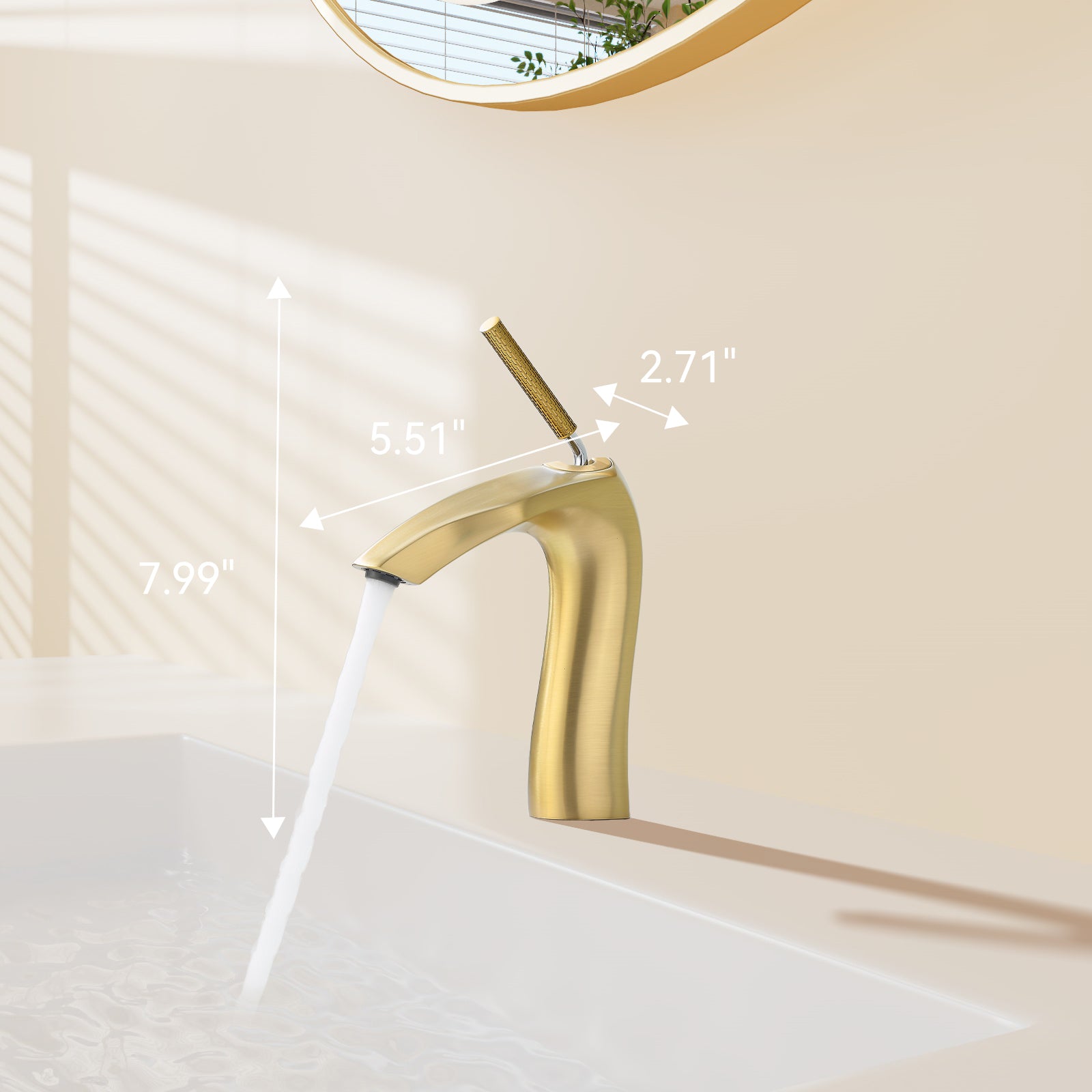 Brushed Gold Single Handle Lavatory Basin Sink Faucet One Brushed Gold Deck Mounted Single Hole Faucets Bathroom Gold Contemporary Brass Manual