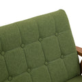 Coolmore Mid Century Modern Solid Loveseat Sofa Upholstered Linen Loveseat, 2 Seat Upholstered Loveseat Sofa Modern Couch Green Linen 2 Seat