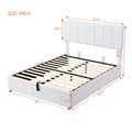 Full Size Upholstered Platform Bed With A Hydraulic Storage System White Old Sku: Lp000111Aak White Upholstered
