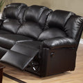 Motion Loveseat 1Pc Couch Living Room Furniture Black Bonded Leather Black Faux Leather Metal Primary Living Space Contemporary Pillow Top Arms Bonded Leather 2 Seat