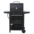 Propane Gas Grill 3 Burner Barbecue Grill, Stainless Steel 26,000 Btu Patio Garden Barbecue Grill With Two Shelves, Lid, Wheels And Bottle Opener Black Iron