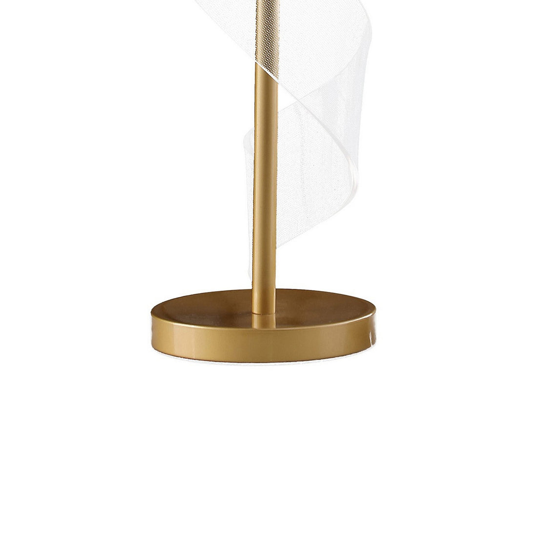 19 Inch Accent Table Lamp, S Design Wave Shade, Metal Base, White, Gold White Gold Acrylic