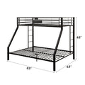Limbra Sandy Black Finish Twin Xl Queen Bunk Bed Black Metal