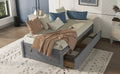 Twin Bed With 2 Drawers, Solid Wood, No Box Spring Needed ,Grey Old Sku:W50422208 Twin Grey Pine