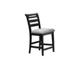 Black Color 7Pc Dining Set Counter Height Table And 6X High Chairs Upholstered Fabric Cushion Seats Solid Wood Dining Room Furniture Wood Dining Room Solid Wood Rubberwood Rectangular Dining Table With Chair Upholstered Chair Wood Black Ladder Back Seats