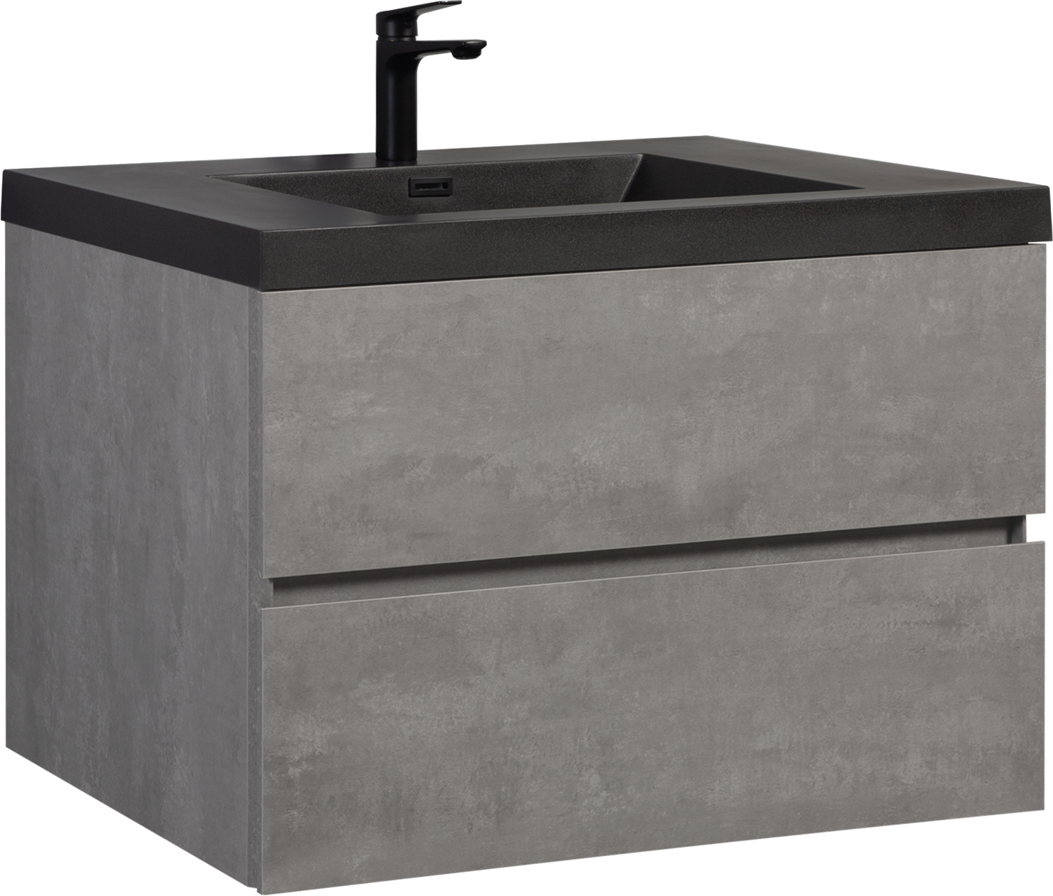 36" Floating Bathroom Vanity With Sink, Modern Wall Mounted Bathroom Storage Vanity Cabinet With Black Quartz Sand Top Basin And Soft Close Drawers, Grey 24V12 36Gr 2 Grey Plywood