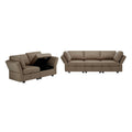 Living Room Sofa Set With 3 Seat Couch And 2 Seat Loveseat, Hidden Storage Under Seat, Soft Back Cushions And Arm Cushionsadjustable Arms And Backs Brown Brown Polyester 5 Seat