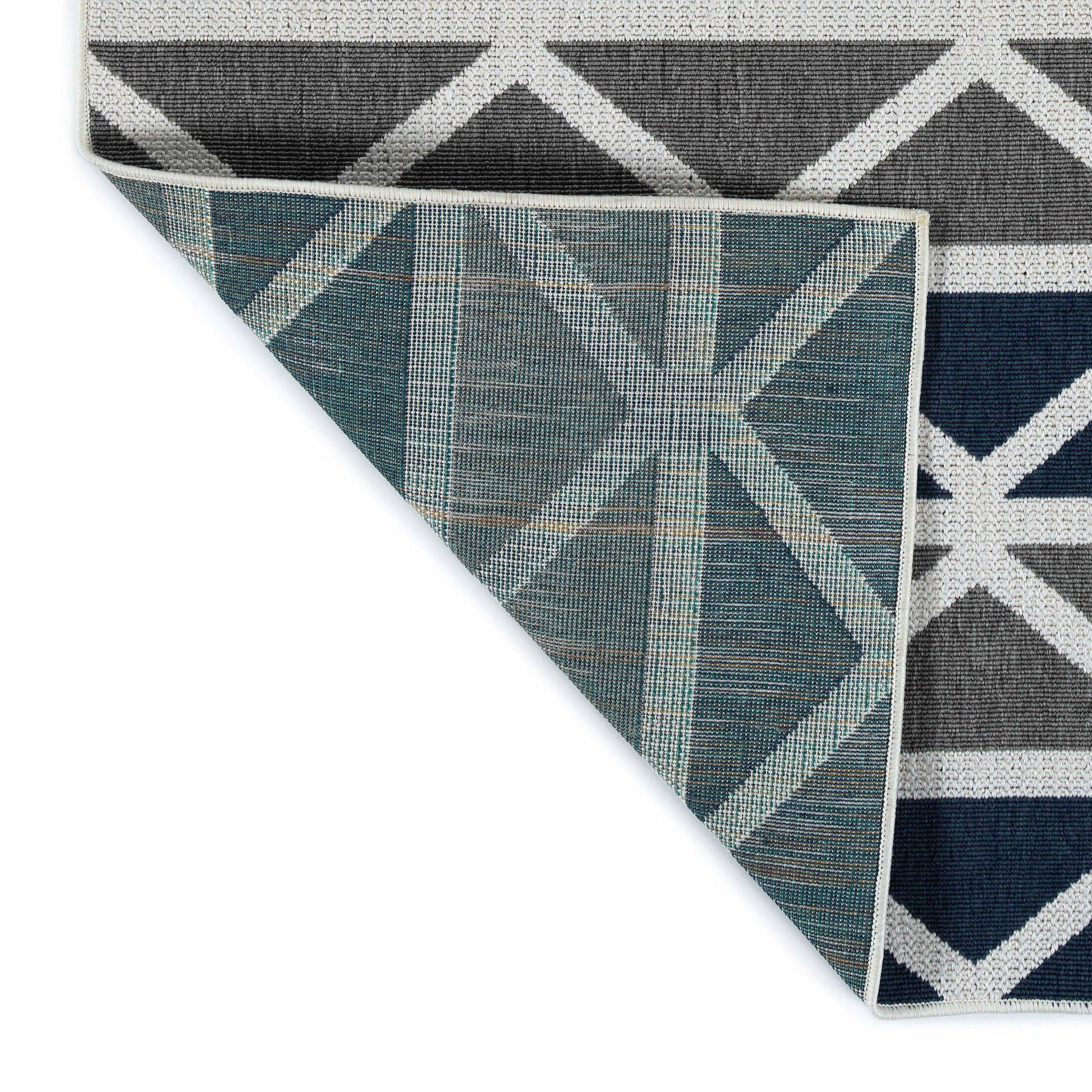 Contemporary, Transitional, Geometric, Nautical, Textured 1'9" X 3' Rectangle Throw Rug Grey Polypropylene