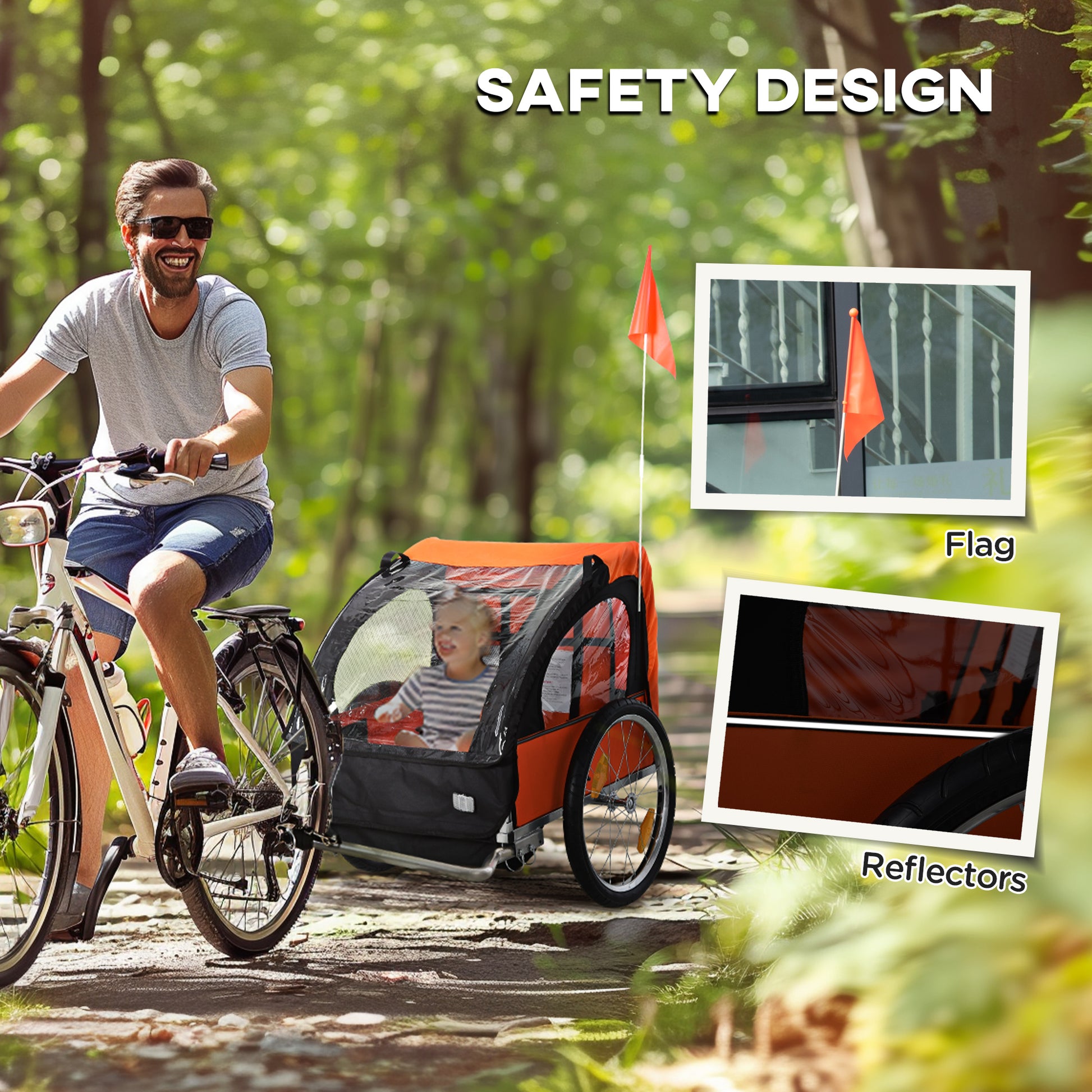 Aosom Bike Kid Carrier Bike Trailer Child Seat Safest Child Bike