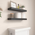 Black Floating Shelves Set Of 2, Wall Mounted Small Shelves For Room Black Engineered Wood