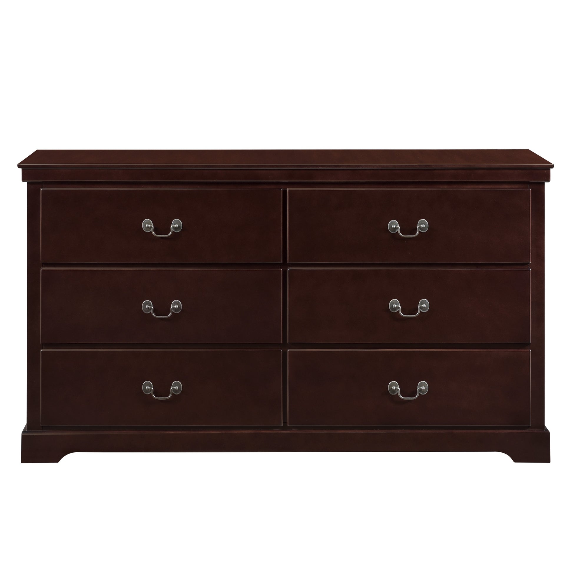 Classic Traditional 1Pc Dresser Of 6 Drawers Cherry Finish Bedroom Wooden Storage Furniture Cherry Wood