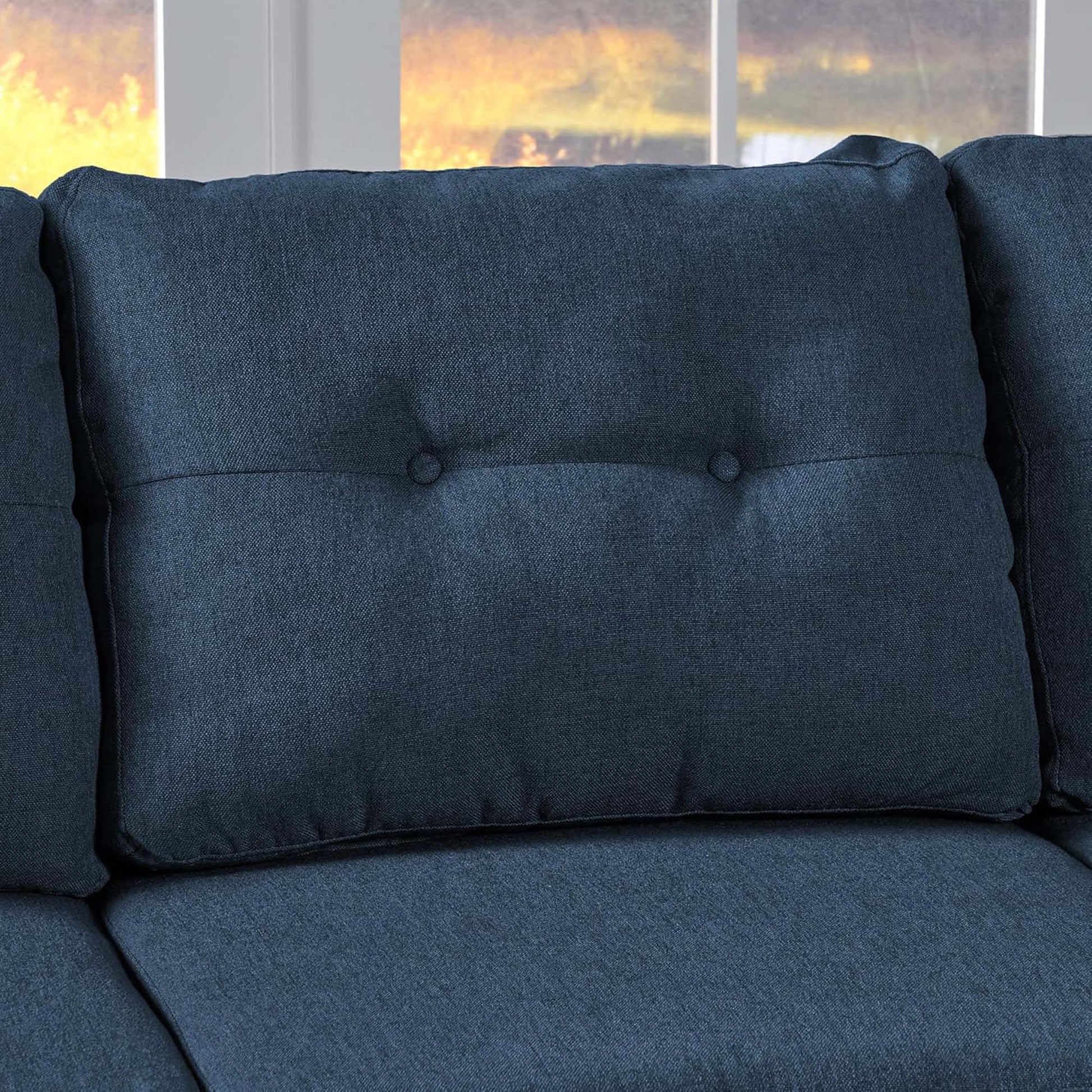 Mirod 5 Piece Upholstered Sectional Sofa Blue Fabric 4 Seat