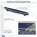 Outsunny 10' X 8' Electric Awning, Retractable Awning, Uv Protection Sun Shade Shelter With Remote Controller And Manual Crank Handle For Deck, Balcony, Yard, Dark Blue Blue Aluminum