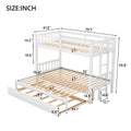 Twin Over Pull Out Bunk Bed With Trundle, White Twin White Pine