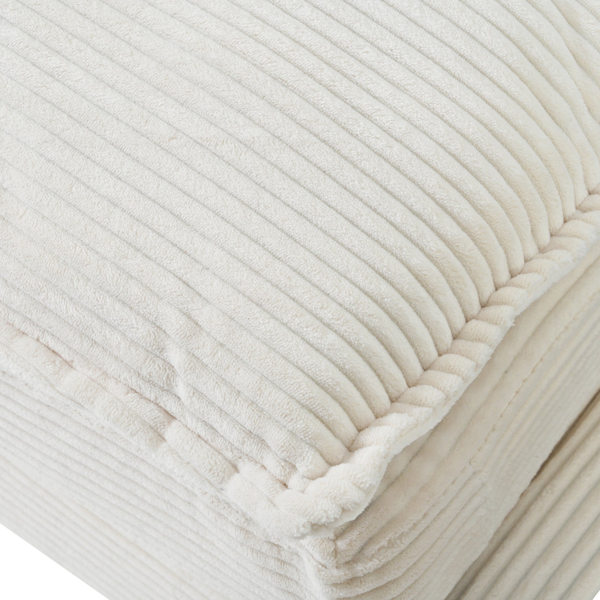 85.4" Modern Curved Sofa, Back Upholstered Couch With 2 Decorative Throw Pillows, Corduroy Fabric Couch For Living Room, Bedroomapartment Beige Corduroy 2 Seat