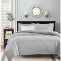 Reversible Quilt Set Grey King Cal King King Grey Cotton