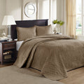 Reversible Bedspread Set Mocha Queen Mocha Cotton