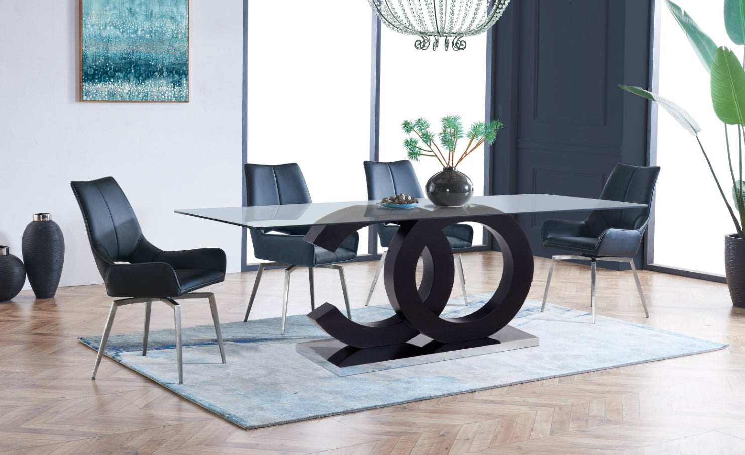 Jack Swivel Black Dining Chair Kit Of 2 Solid Dining Room Rubberwood Solid Back Set Of 2 Polyurethane Black Foam Wipe Clean Rectangular Casual Side Chair Metal & Wood Stainless Steel