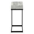 Accent Table, C Shaped, End, Side, Snack, Storage Drawer, Living Room, Bedroom, Grey Laminate, Black Metal, Contemporary, Modern Grey Particle Board