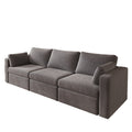 Modern Velvet Modular Sectional Sofa, Convertible Sofa Set With Pillows, Oversized Sectional Couches For Living Room, Loft, Apartment, Office Dark Gray 3 Seats Wood Primary Living Space Medium Duty Pine 3 Seat Dark Gray Velvet Medium Soft Cushion Back