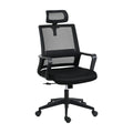 Techni Mobili Ergonomic Office Chair With Lumbar Support And Adjustable Headrest Black Office Spot Clean Modern Office Chairs Adjustable Height Fabric Plastic