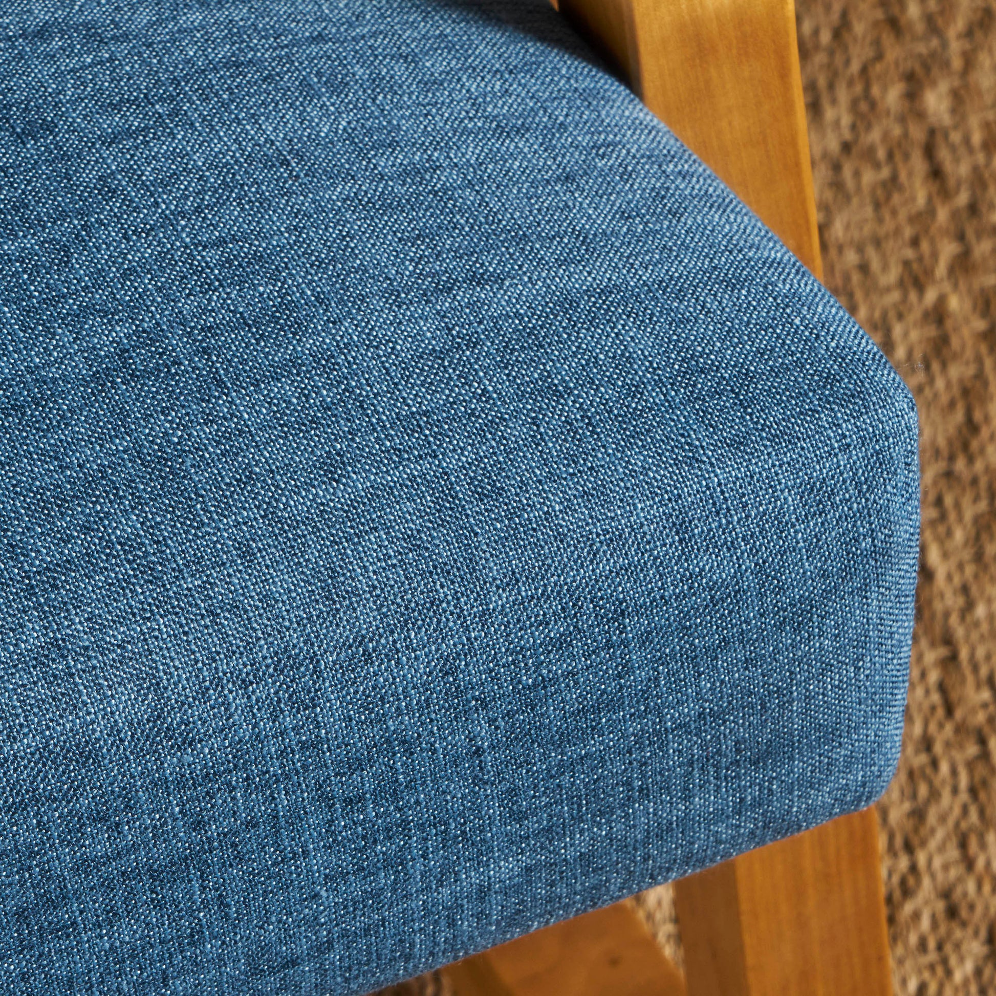 Blue Fabric Upholstered Rocking Chair Blue Fabric