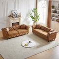 Fx 3 Seats 3 Seats Combo Sofa Modern Living Room Sofa With Solid Wood Frame And Wooden Feet, 4 Cushions, Apartment Sofa Furniture For Living Room, Living Room, Office Brown Wood Pine Foam Fabric 6 Seat