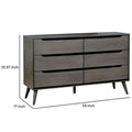 Splendiferously Modern Minimal Style Wooden Dresser, Gray Finish Gray Solid Wood