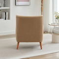Modern Wingback Lounge Chair Stylish Design, Soft Fabric, Solid Wood Legs, Durable Frame,Brown Camel Boucle