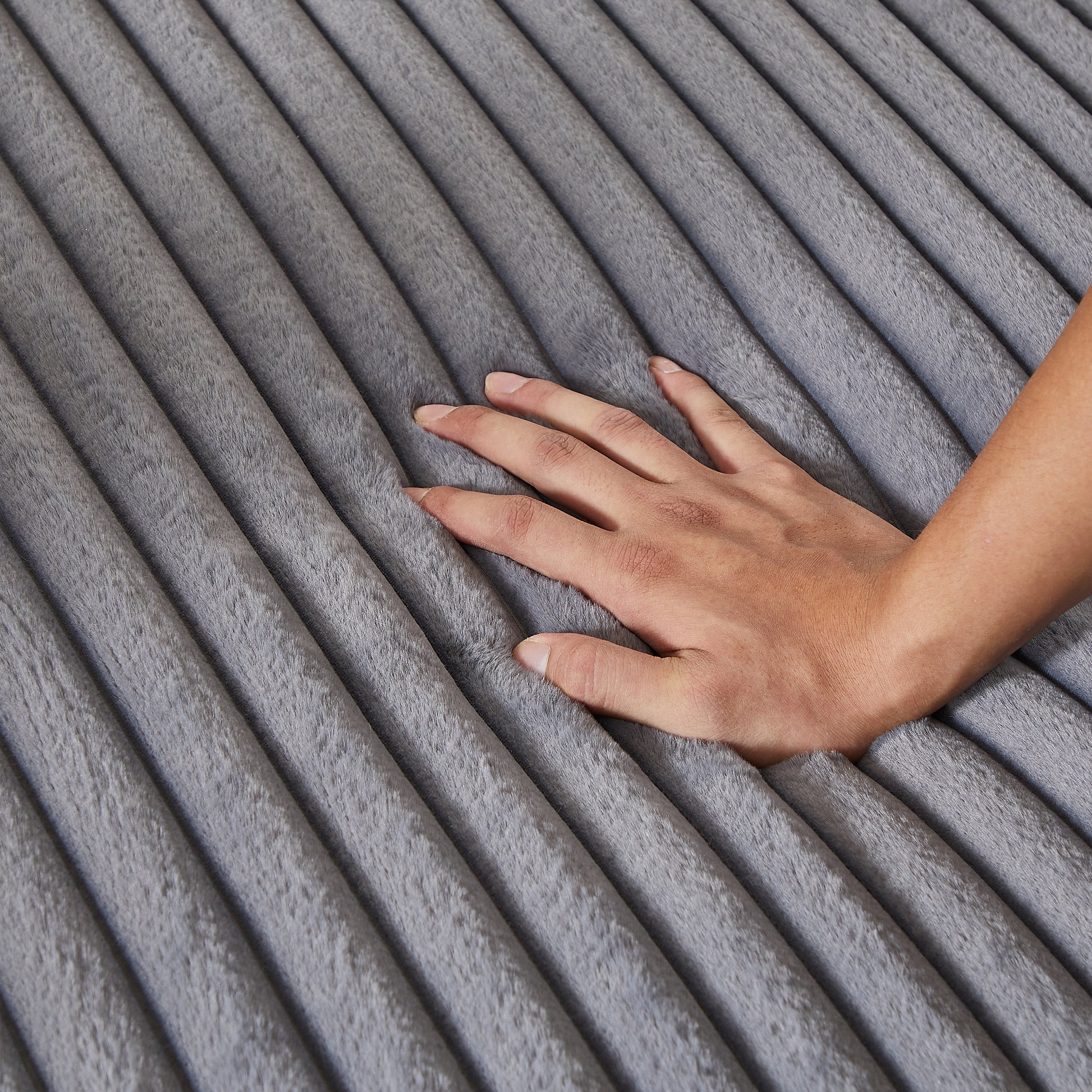 87" Oversized Sectional Lounge Chaise ,No Assembly Required,Cloud Plush Loveseat With Reclining Sofa Bed,Fluffy Modern Sleeper Chair For Indoor Living Room Bedroom Grey Corduroy 2 Seat