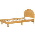 Kids Cookie Shaped Bed Frame For Boys & Girls,Twin Size Platform Bed, Walnut Box Spring Not Required Twin Walnut Wood Bedroom Contemporary,Cute,Modern Bed Frame Wood