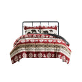 Print Sherpa Comforter Set Queen Multicolor Polyester