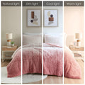 Ombre Shaggy Long Fur Comforter Mini Set King Blush Polyester