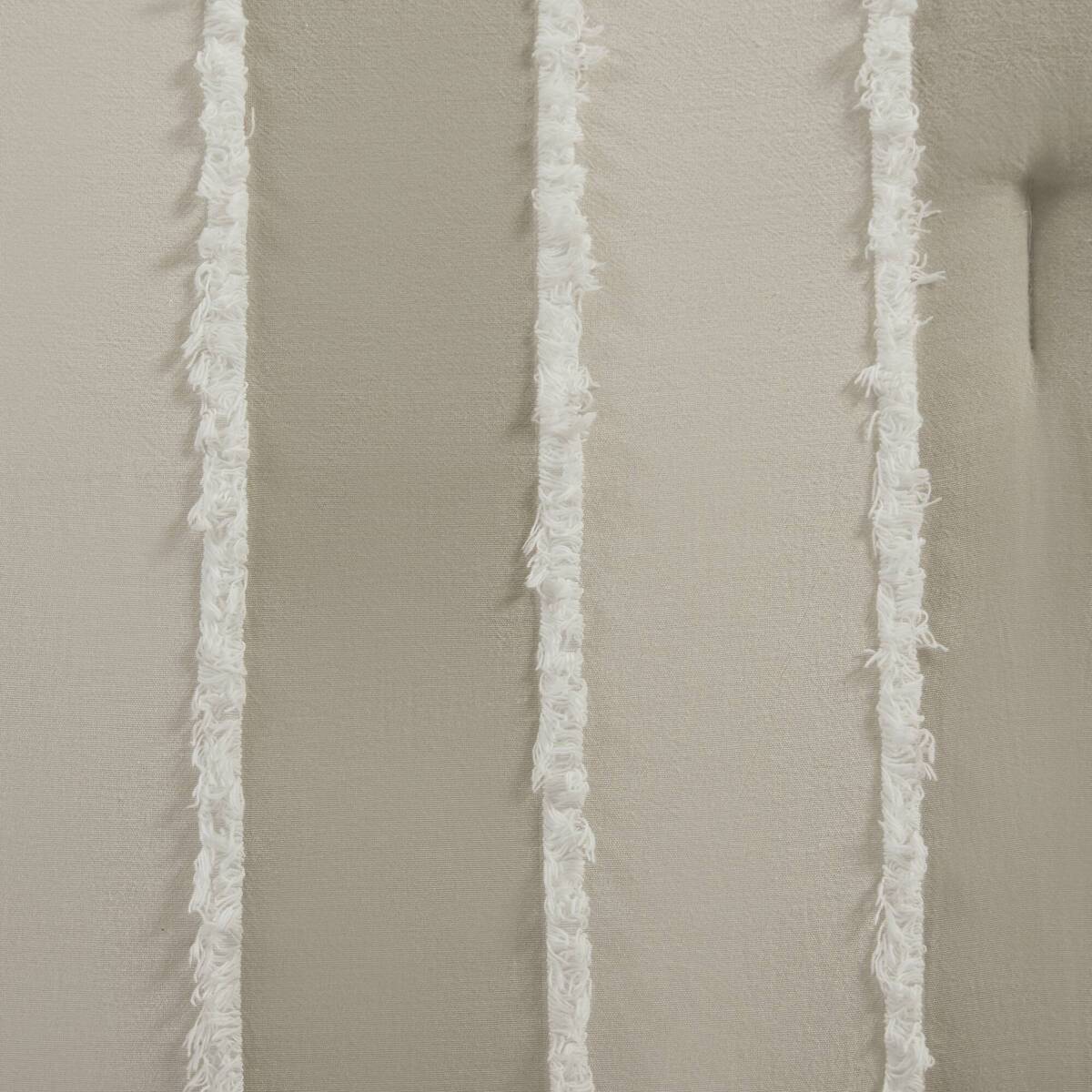 3 Piece Striped Cotton Comforter Set Taupe King Cal King Taupe Cotton