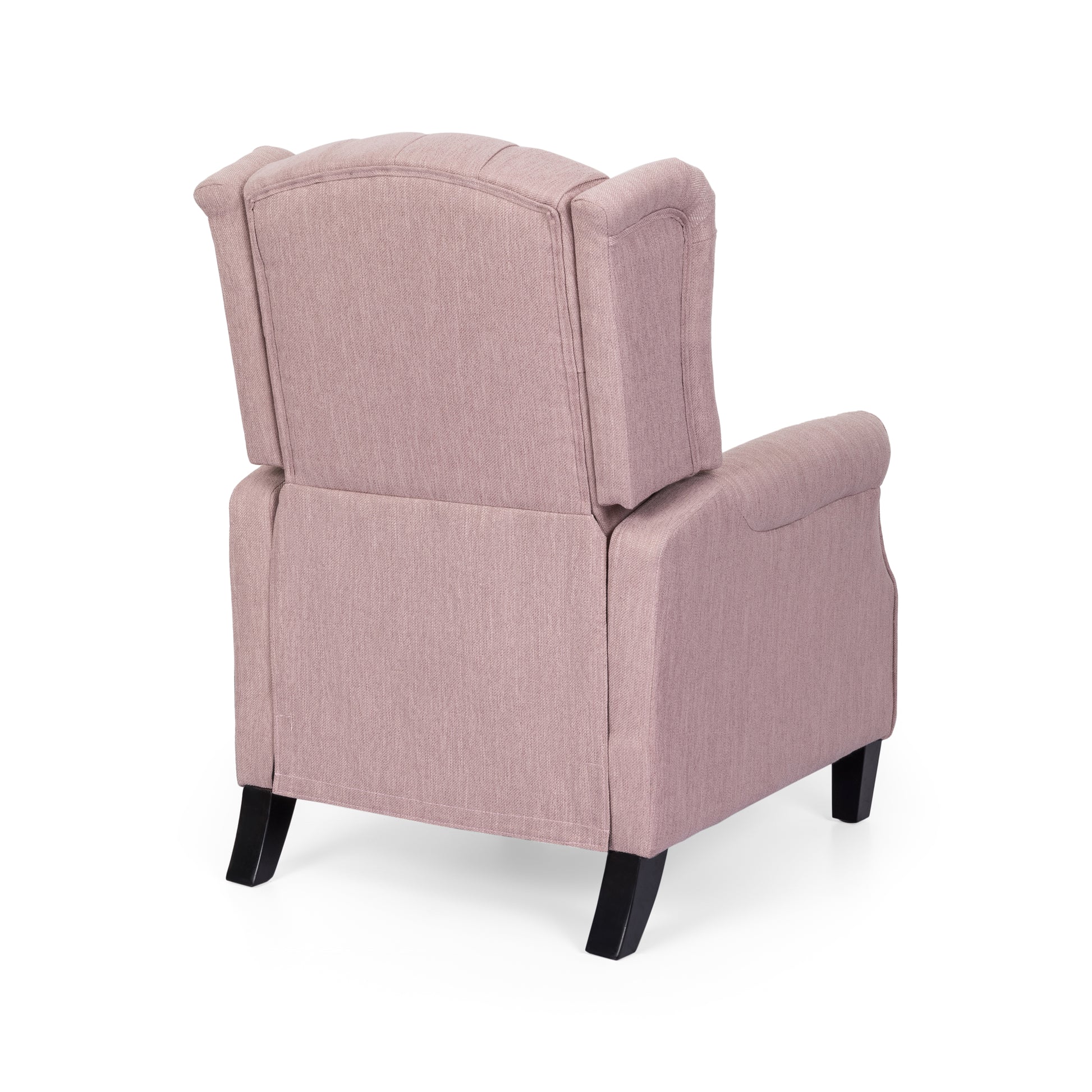 28" Wide Manual Wing Chair Recliner Light Pink Fabric