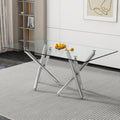 Large Modern Minimalist Rectangular Glass Dining Table For 6 8 With 0.39