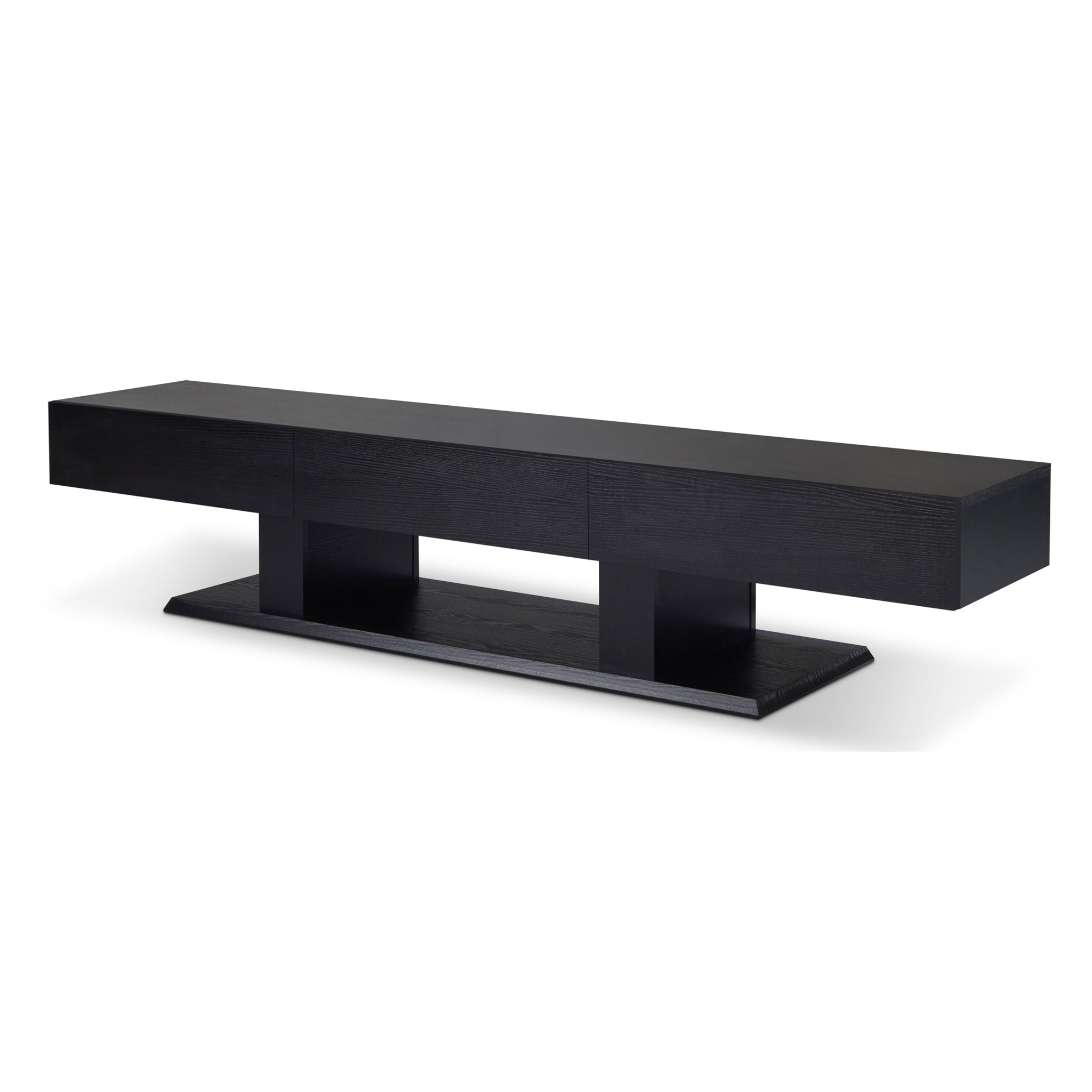 Black 3 Drawer Tv Stand Black Primary Living Space 50 59 Inches Transitional Wood