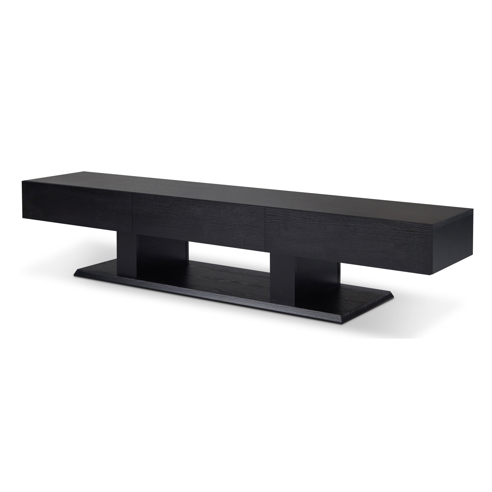 Black 3 Drawer Tv Stand Black Primary Living Space 50 59 Inches Transitional Wood