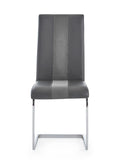 Altis Fabric Grey Dining Chairs Kit Of 4 Gray Stainless Steel