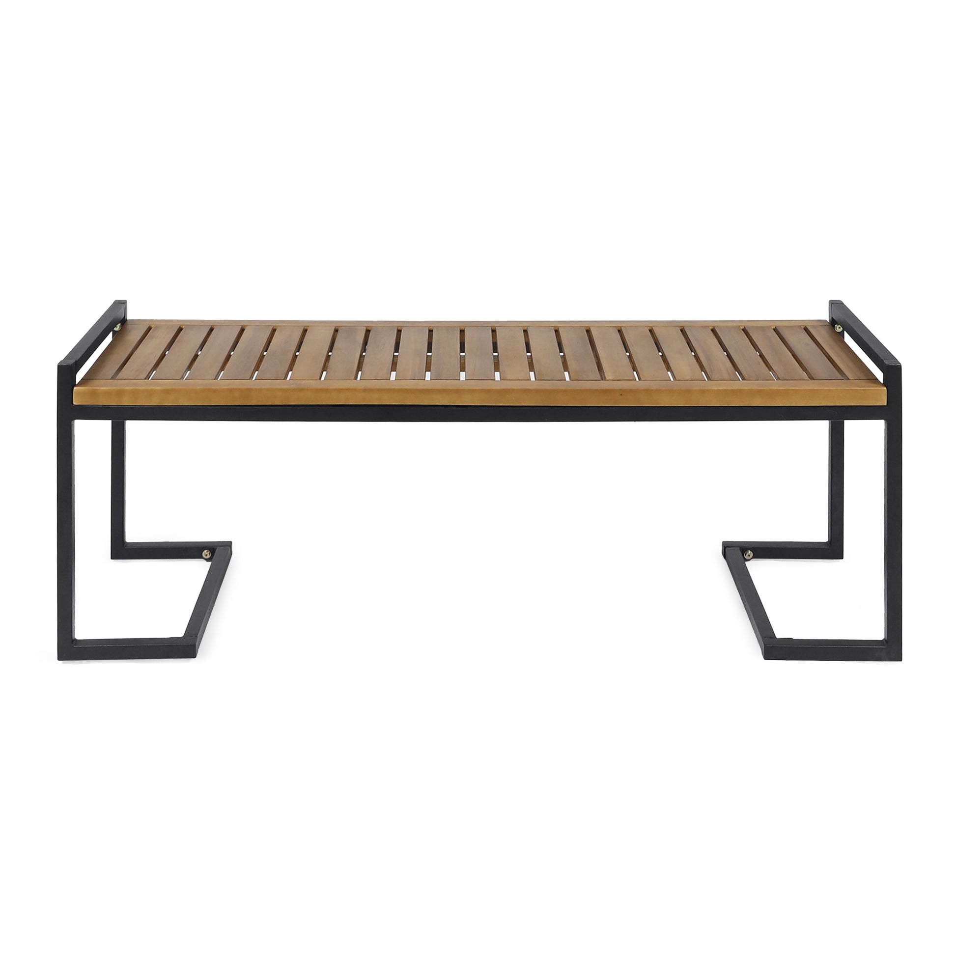 Hopkins Industrial Wood And Metal Bench Teak Acacia Wood