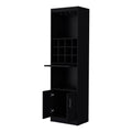 Black Bar Cabinet With Wine Storage Standard Black Shelves Included Wood