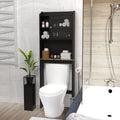 Modern Over The Toilet Space Saver Organization Wood Storage Cabinet For Home, Bathroom Espresso Espresso Mdf