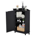 Black Bathroom Cabinet Triangle Corner Storage Cabinet With Adjustable Shelf Modern Style Mdf Board Black Mdf