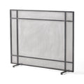 Fire Screen Black Silver Iron